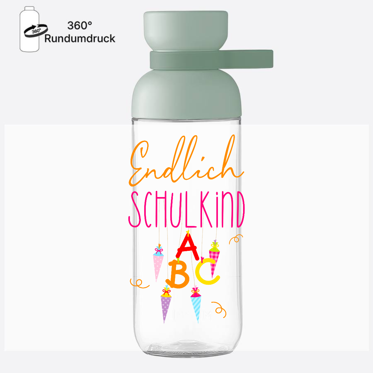 Trinkflasche Endlich Schulkind – mit Namen personalisiert - Nordic Sage