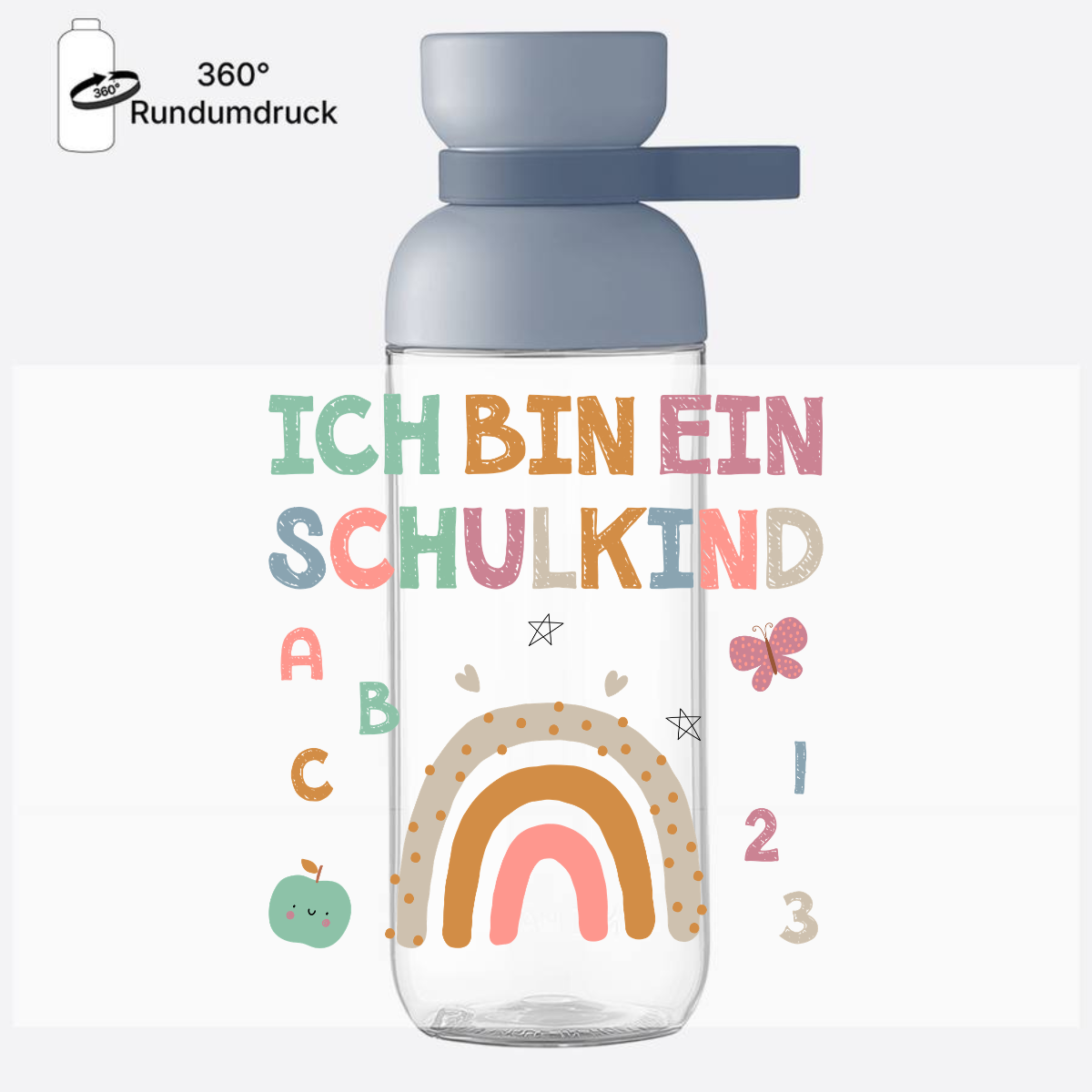 Trinkflasche 'Ich bin ein Schulkind' – Geschenk zur Einschulung - Nordic Blue
