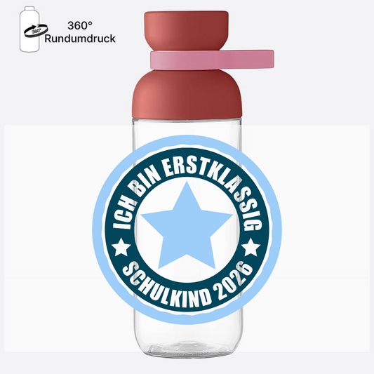 Trinkflasche Ich bin erstklassig – Schulkind 2026 Geschenk - Vivid Mauve