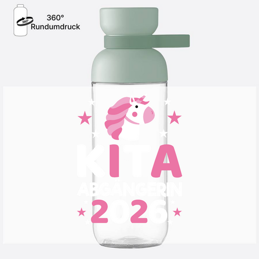 Trinkflasche Kita Abgängerin 2026 Einhorn mit Name - Nordic Sage