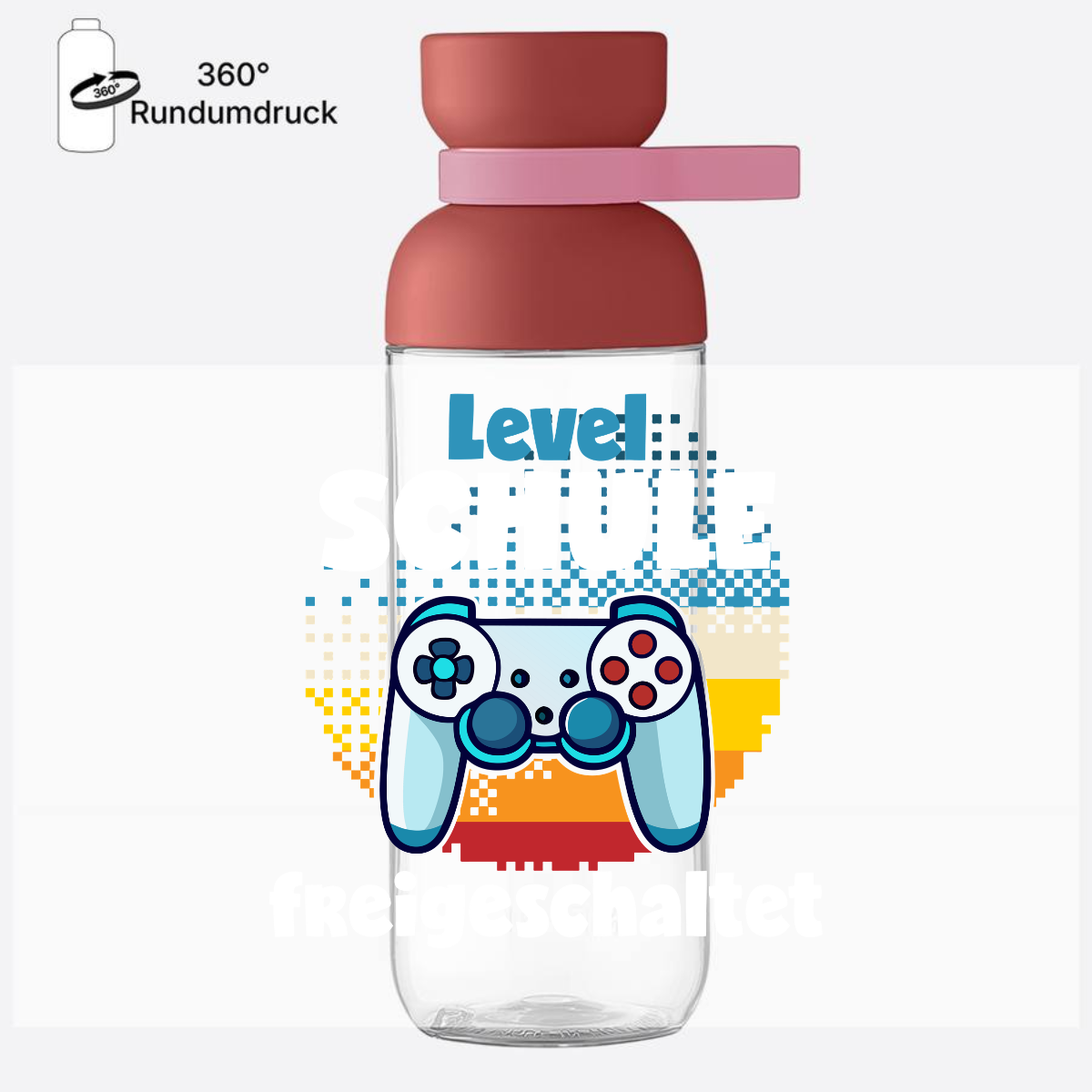 Trinkflasche Level Schule freigeschaltet – Geschenk Einschulung - Vivid Mauve