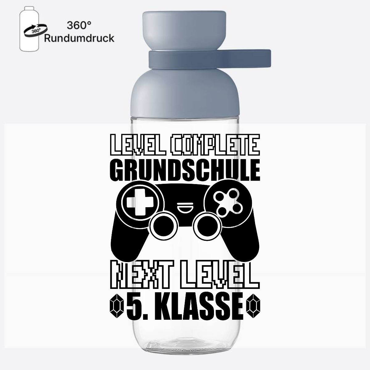 Trinkflasche mit Name – Next Level 5. Klasse - Nordic Blue