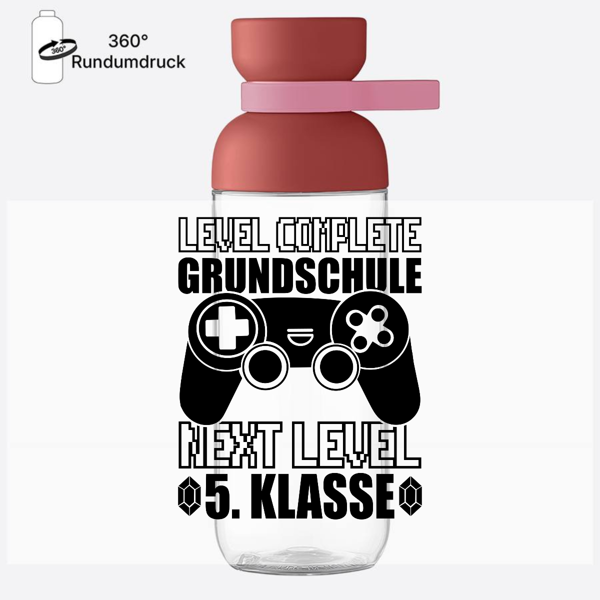 Trinkflasche mit Name – Next Level 5. Klasse - Vivid Mauve