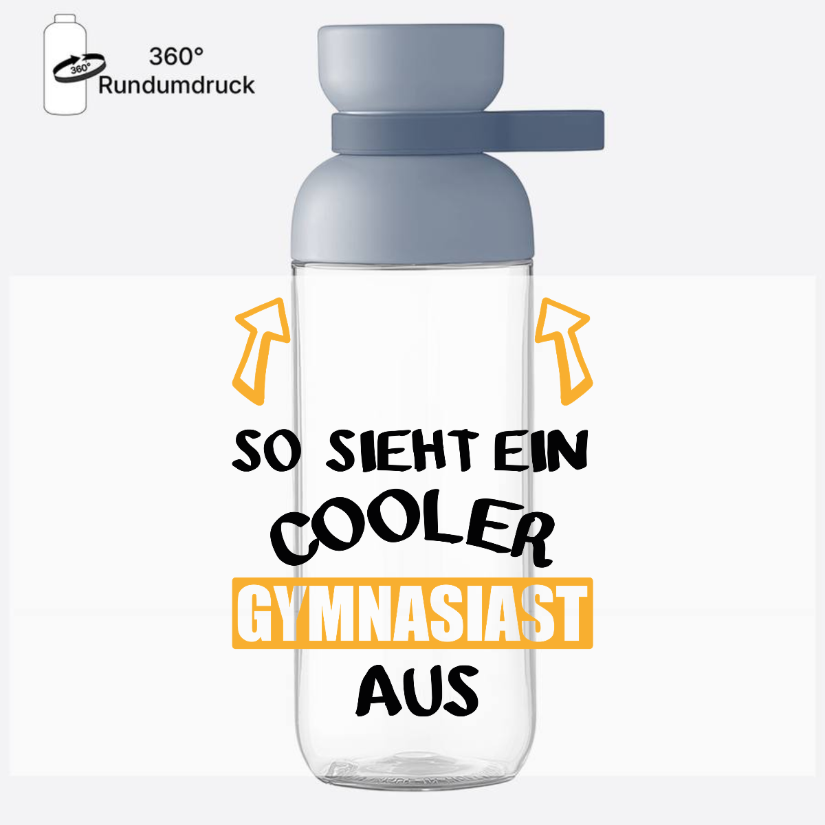 Trinkflasche mit Name: So sieht ein cooler Gymnasiast aus - Nordic Blue