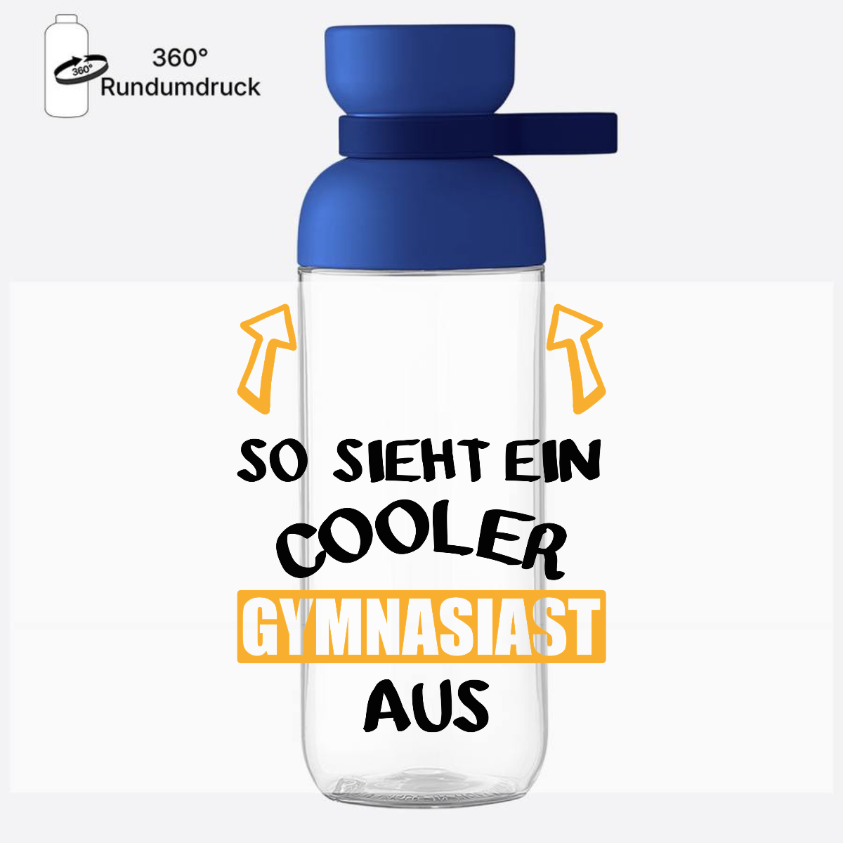 Trinkflasche mit Name: So sieht ein cooler Gymnasiast aus - Vivid Blue