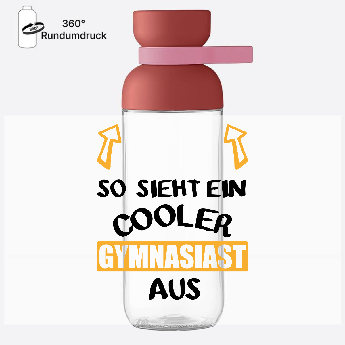 Trinkflasche mit Name: So sieht ein cooler Gymnasiast aus - Vivid Mauve
