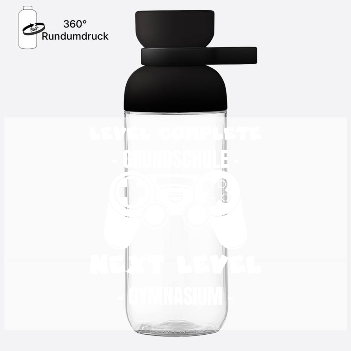 Trinkflasche mit Namen: Next Level Gymnasium - Nordic Black
