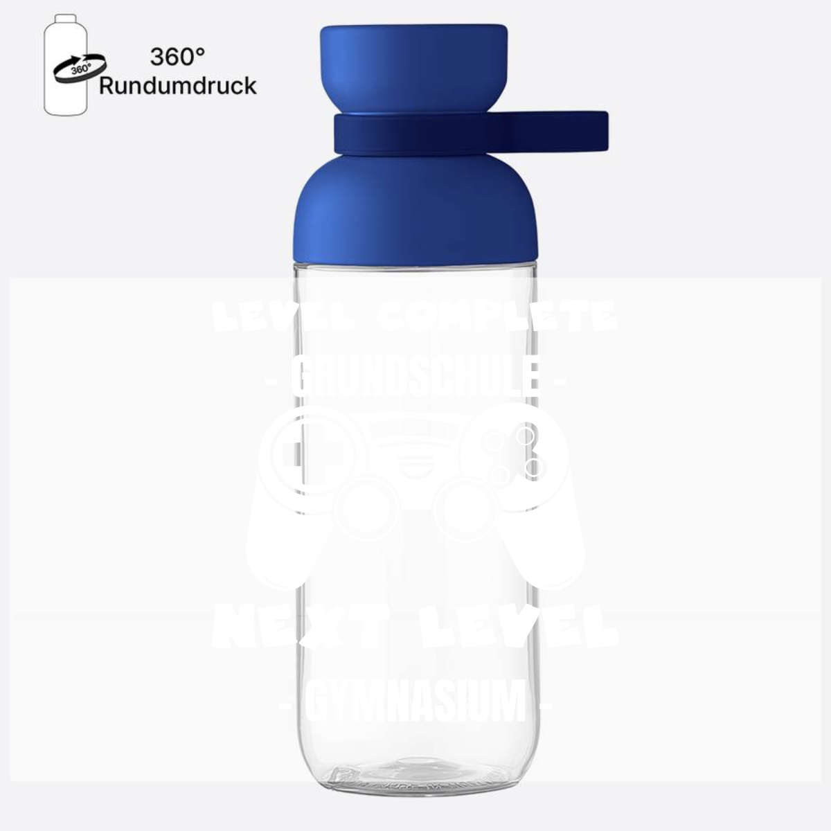 Trinkflasche mit Namen: Next Level Gymnasium - Vivid Blue