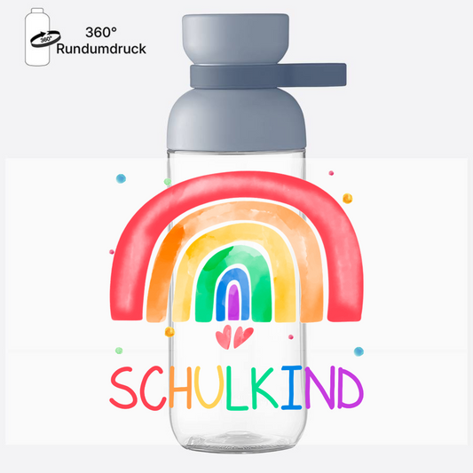Trinkflasche Regenbogen Schulkind – mit Namen personalisiert - Nordic Blue