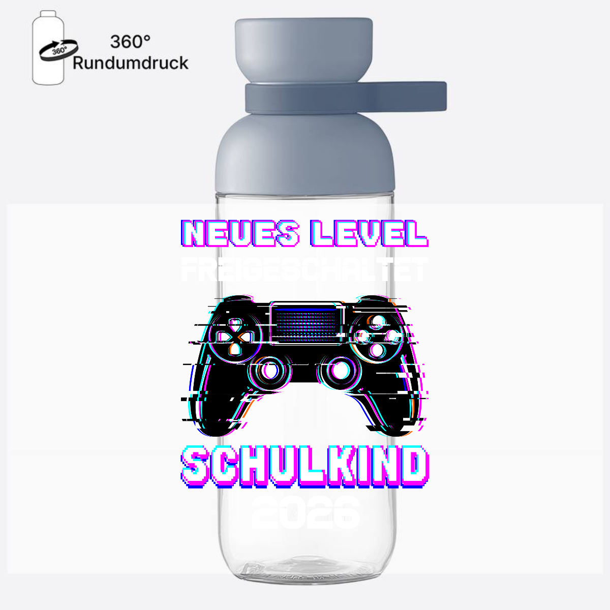 Trinkflasche Schulkind 2026 – Neues Level freigeschaltet - Nordic Blue