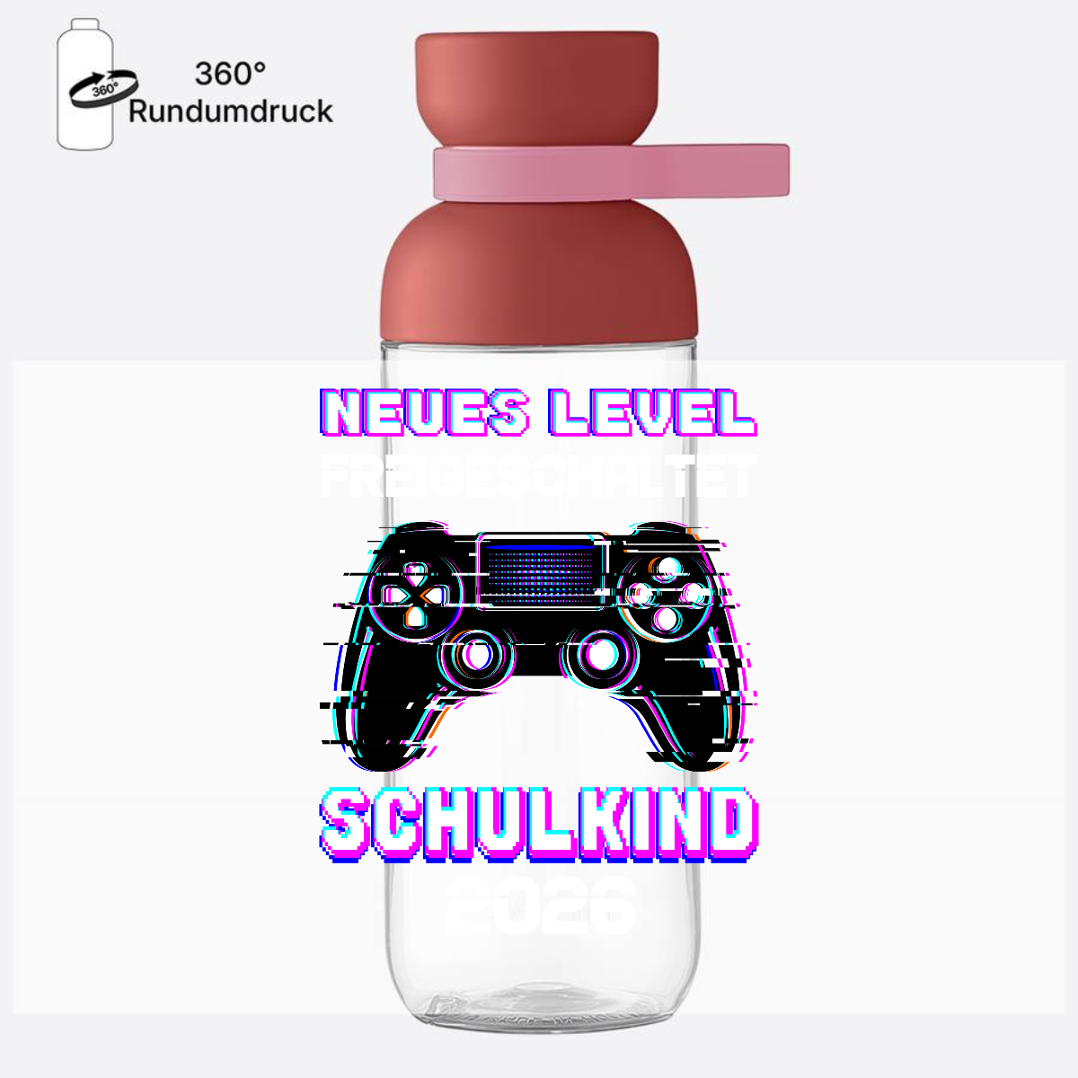 Trinkflasche Schulkind 2026 – Neues Level freigeschaltet - Vivid Mauve