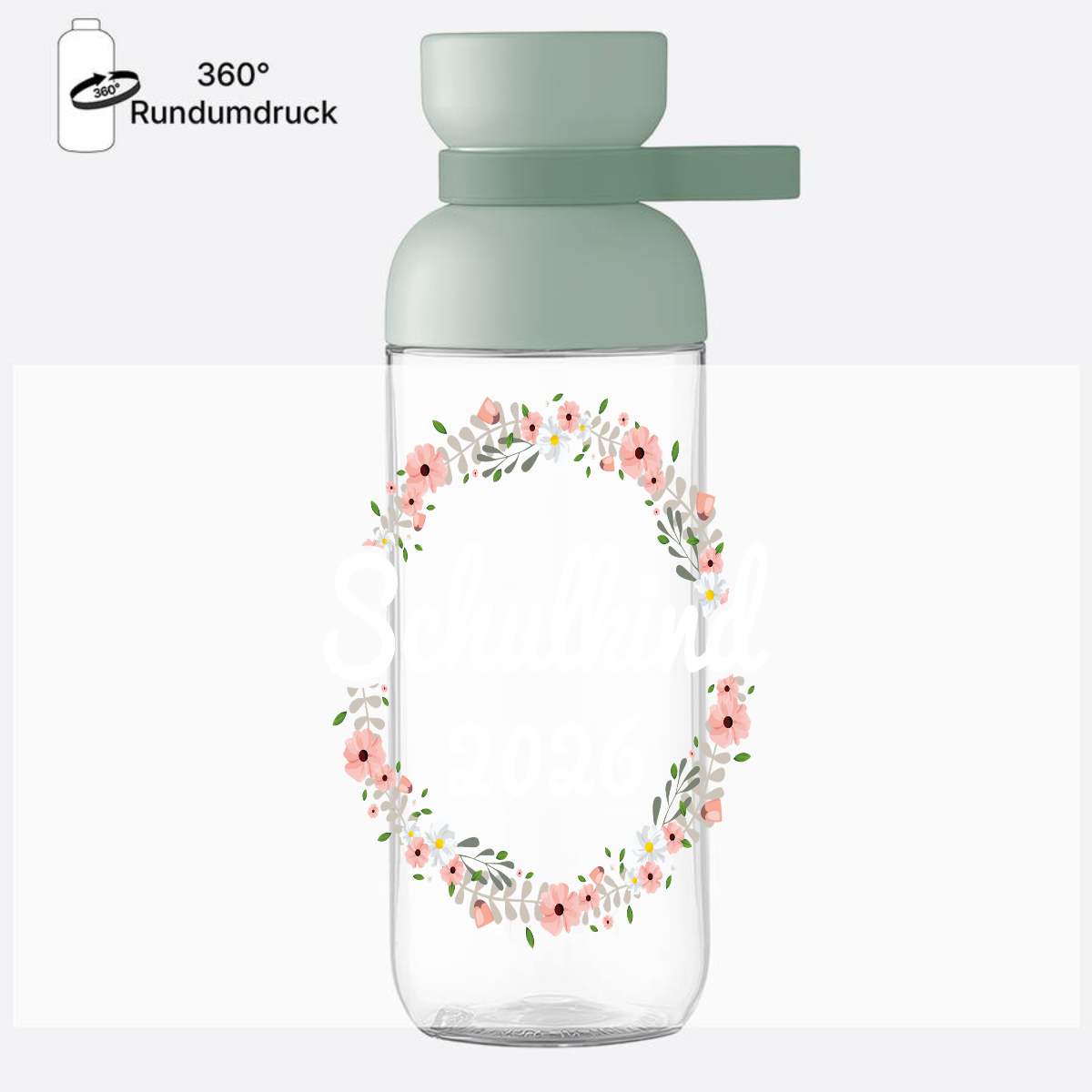 Trinkflasche Schulkind 2026 – Personalisiert mit Namen - Nordic Sage