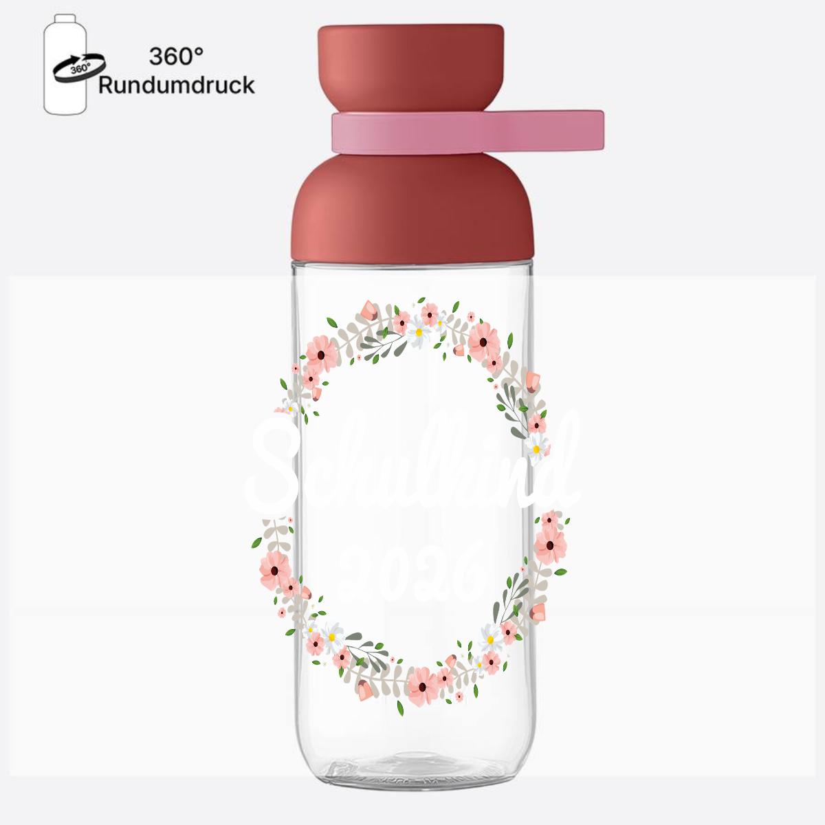 Trinkflasche Schulkind 2026 – Personalisiert mit Namen - Vivid Mauve