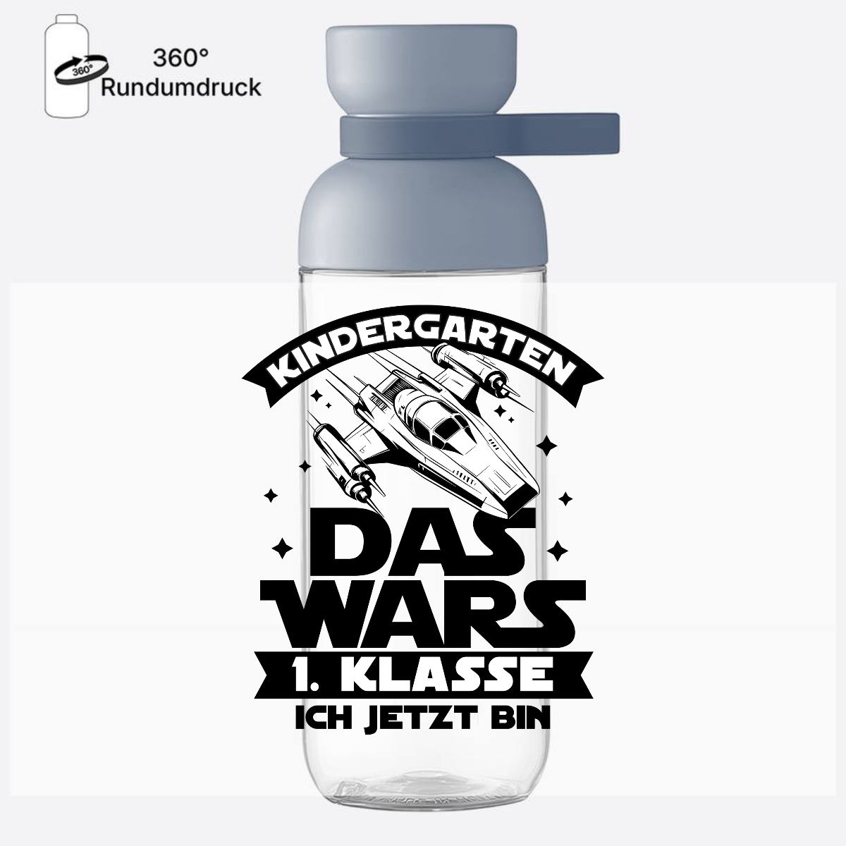 Trinkflasche zur Einschulung – Kindergarten Das Wars 1. Klasse - Nordic Blue
