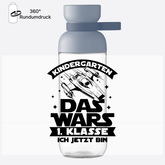 Trinkflasche zur Einschulung – Kindergarten Das Wars 1. Klasse - Nordic Blue
