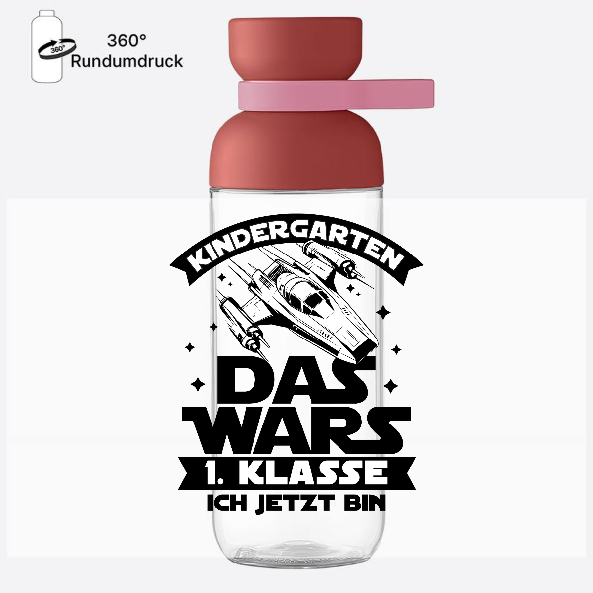 Trinkflasche zur Einschulung – Kindergarten Das Wars 1. Klasse - Vivid Mauve