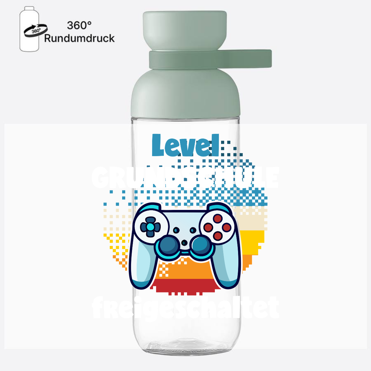 Trinkflasche zur Einschulung - Level Grundschule freigeschaltet - Nordic Sage