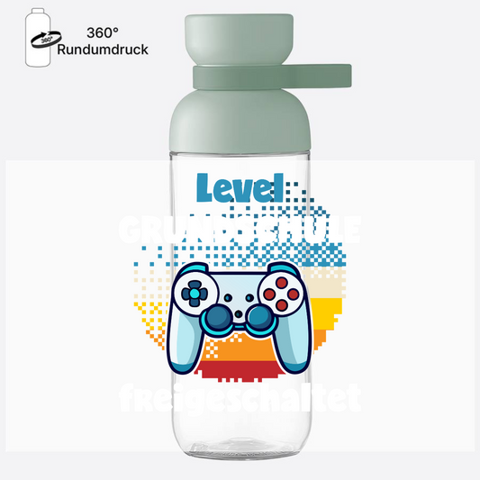 Trinkflasche zur Einschulung - Level Grundschule freigeschaltet - Nordic Sage