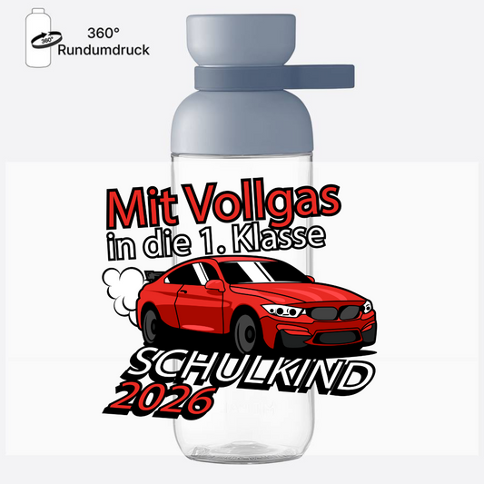 Trinkflasche zur Einschulung - Vollgas in die 1. Klasse 2026 - Nordic Blue
