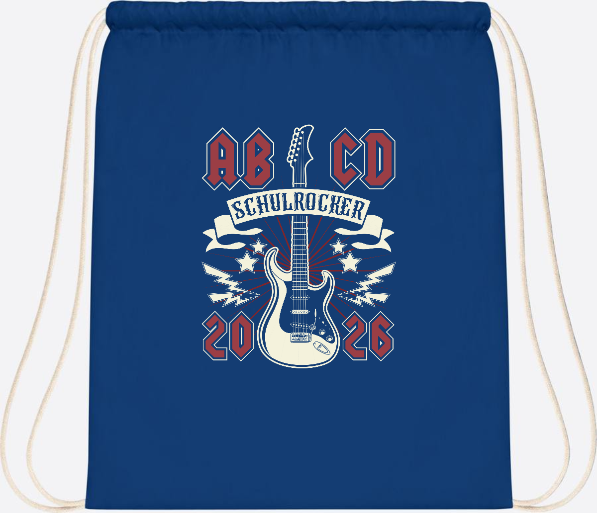 Turnbeutel ABCD Schulrocker – Personalisierbar zur Einschulung - Bright Royal
