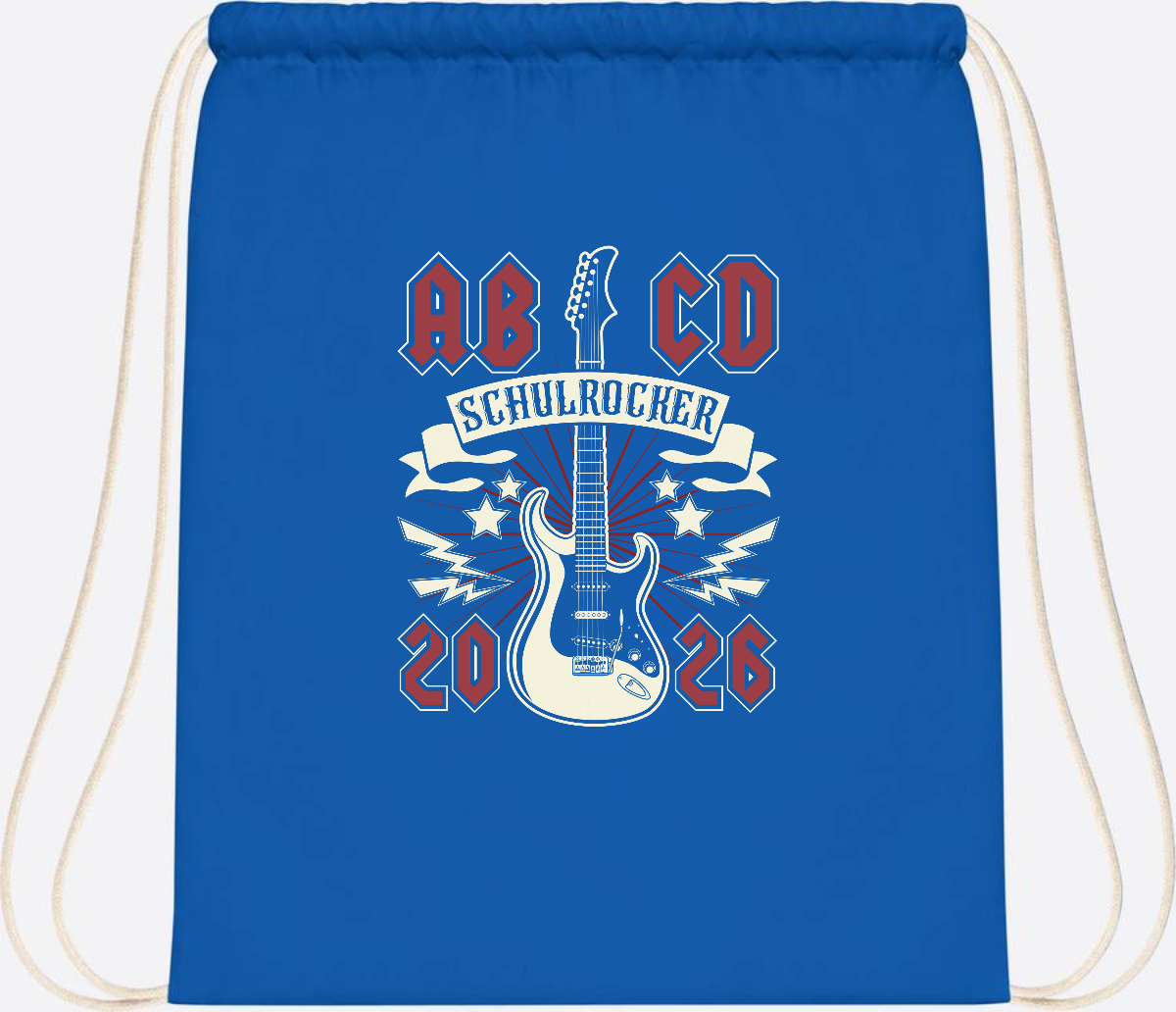 Turnbeutel ABCD Schulrocker – Personalisierbar zur Einschulung - Sapphire Blue