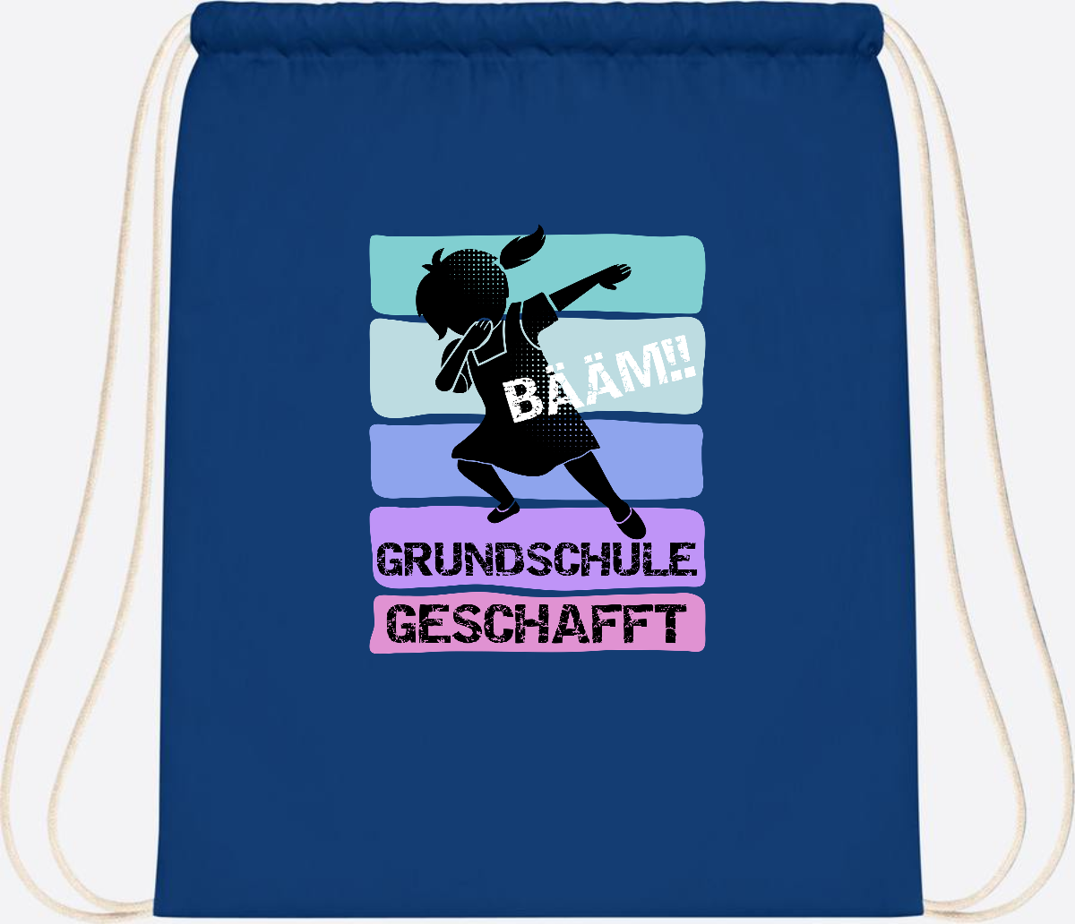 Turnbeutel Bääm! Grundschule geschafft Mädchen – Personalisiert - Bright Royal