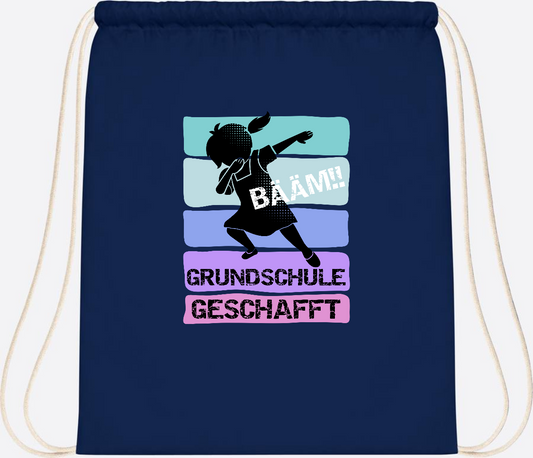 Turnbeutel Bääm! Grundschule geschafft Mädchen – Personalisiert - French Navy