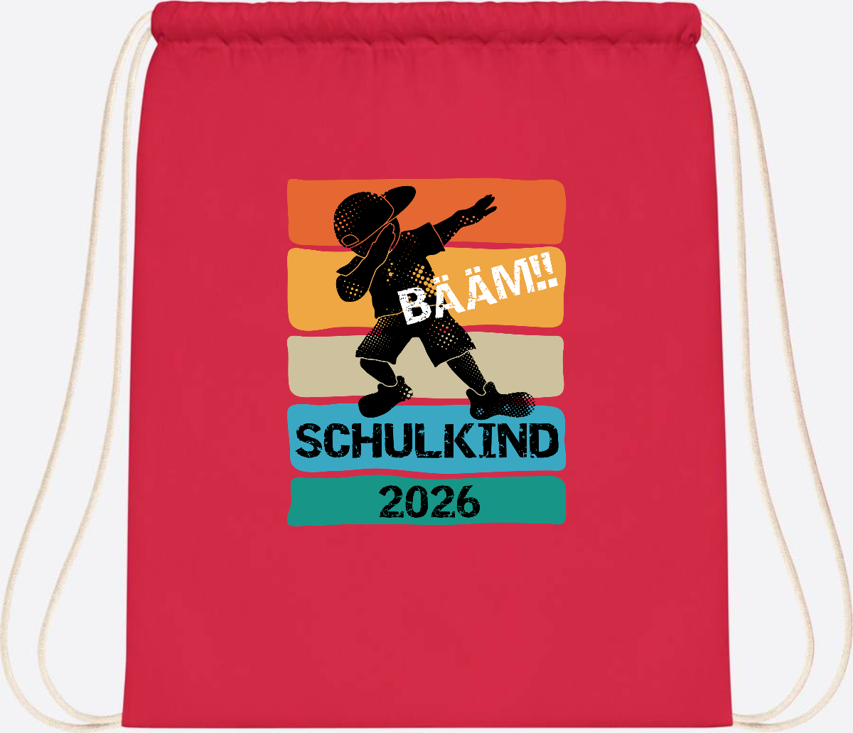 Turnbeutel Bääm! Schulkind 2026 – Geschenk zur Einschulung - Bright Red