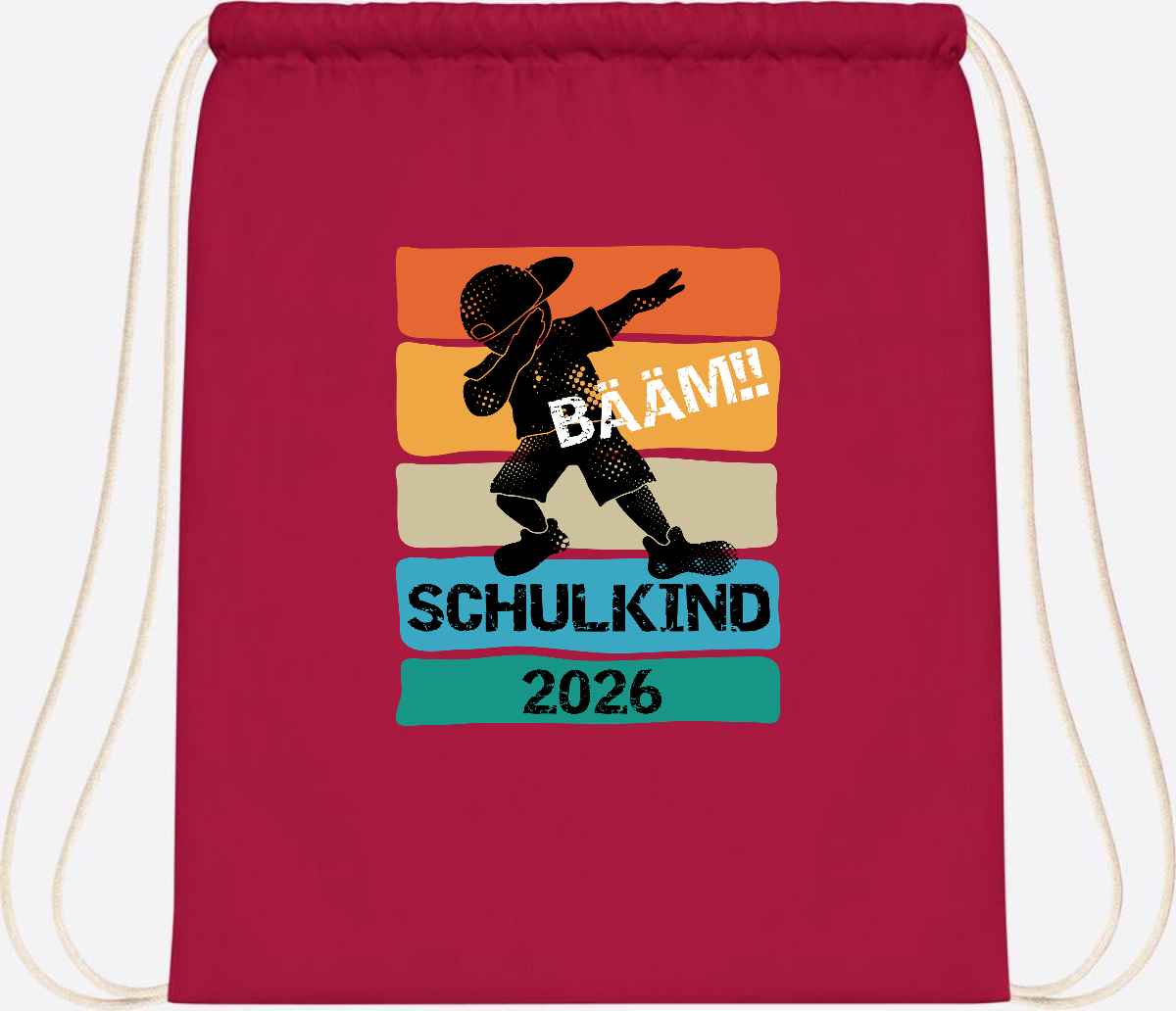 Turnbeutel Bääm! Schulkind 2026 – Geschenk zur Einschulung - Classic Red