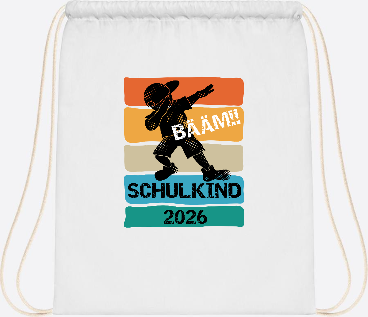 Turnbeutel Bääm! Schulkind 2026 – Geschenk zur Einschulung - White