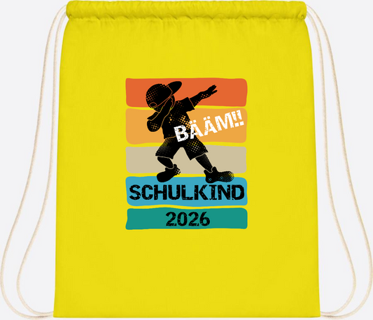 Turnbeutel Bääm! Schulkind 2026 – Geschenk zur Einschulung - Yellow