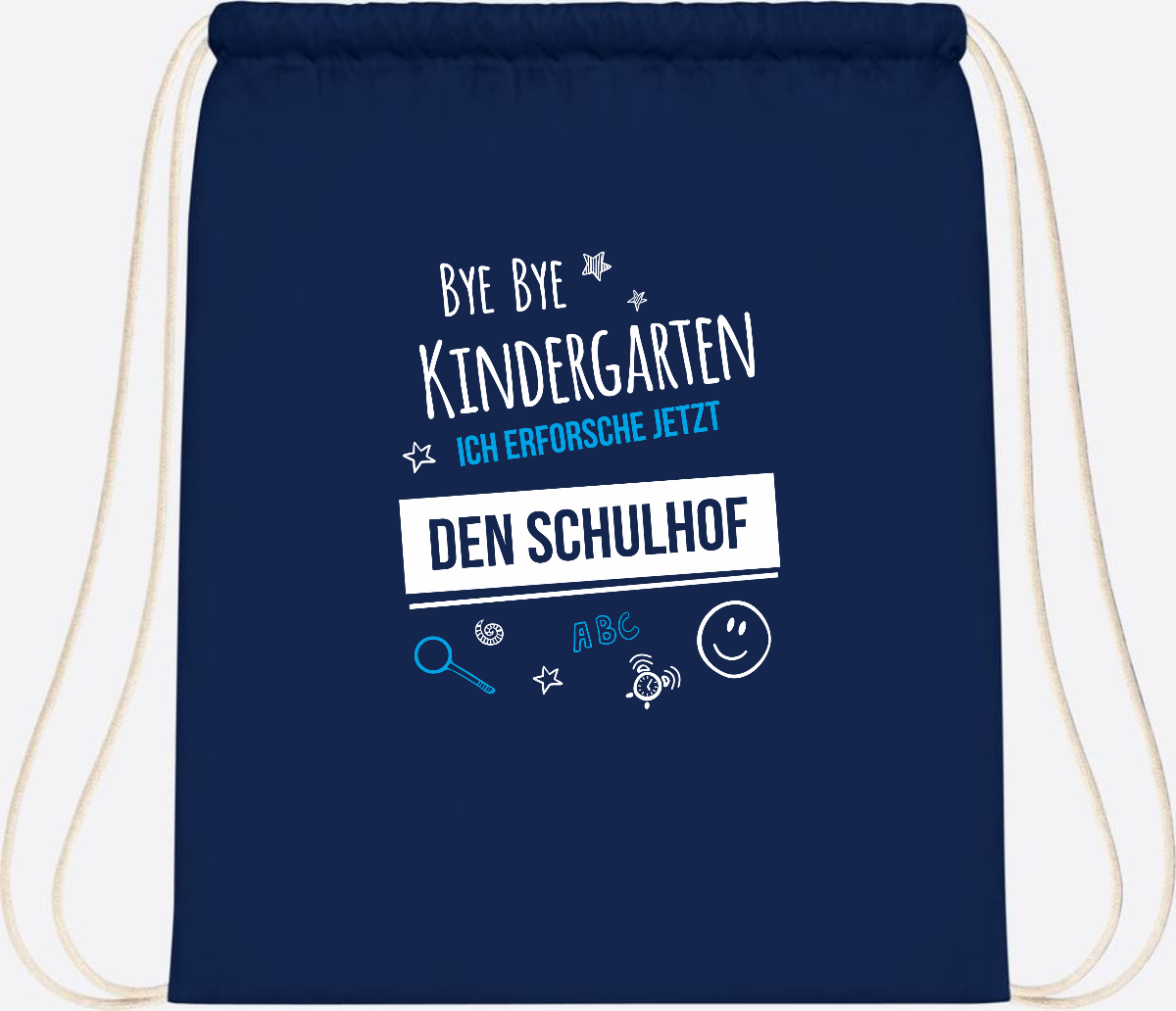 Turnbeutel Bye Bye Kindergarten – Geschenk zur Einschulung - French Navy