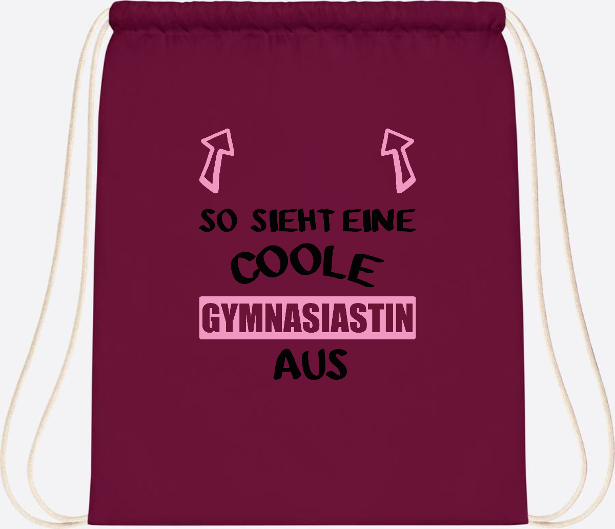 Turnbeutel Coole Gymnasiastin – Personalisiert mit Namen - Burgundy