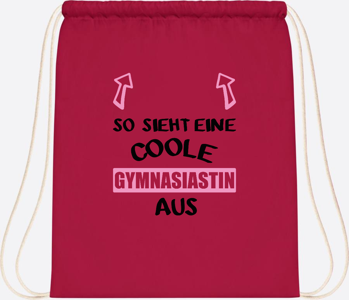 Turnbeutel Coole Gymnasiastin – Personalisiert mit Namen - Classic Red