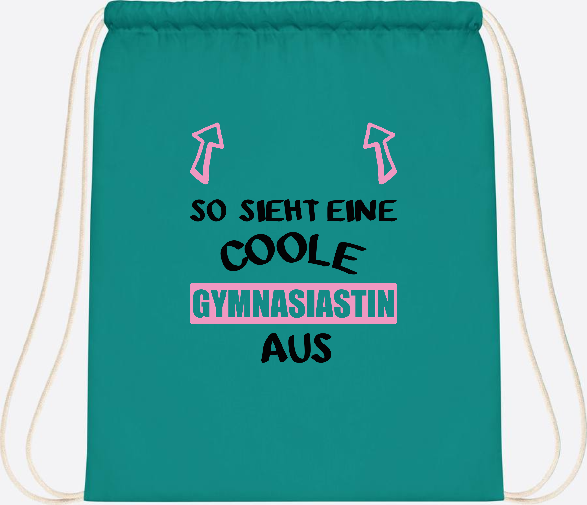 Turnbeutel Coole Gymnasiastin – Personalisiert mit Namen - Emerald