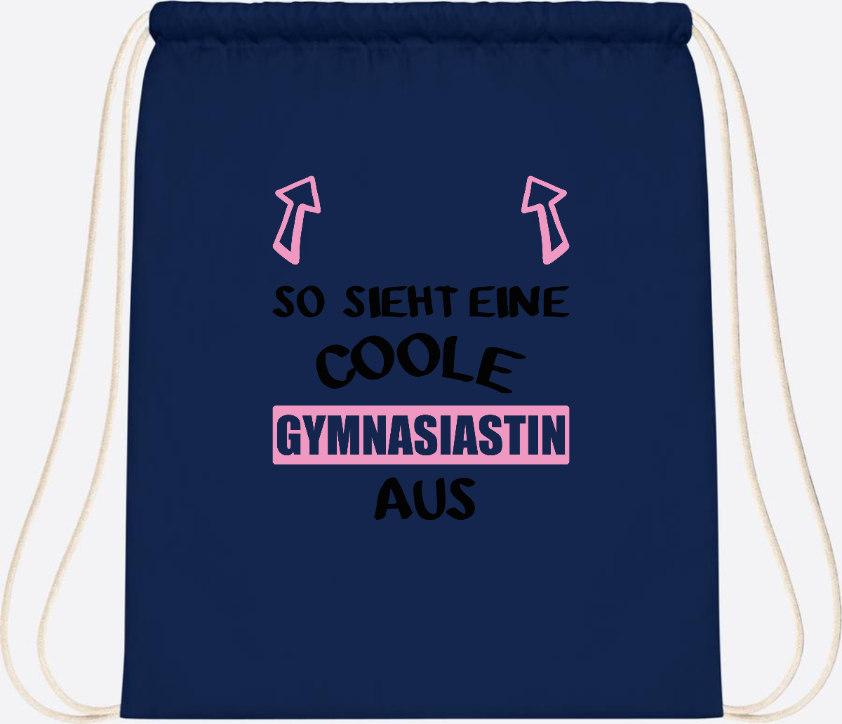 Turnbeutel Coole Gymnasiastin – Personalisiert mit Namen - French Navy