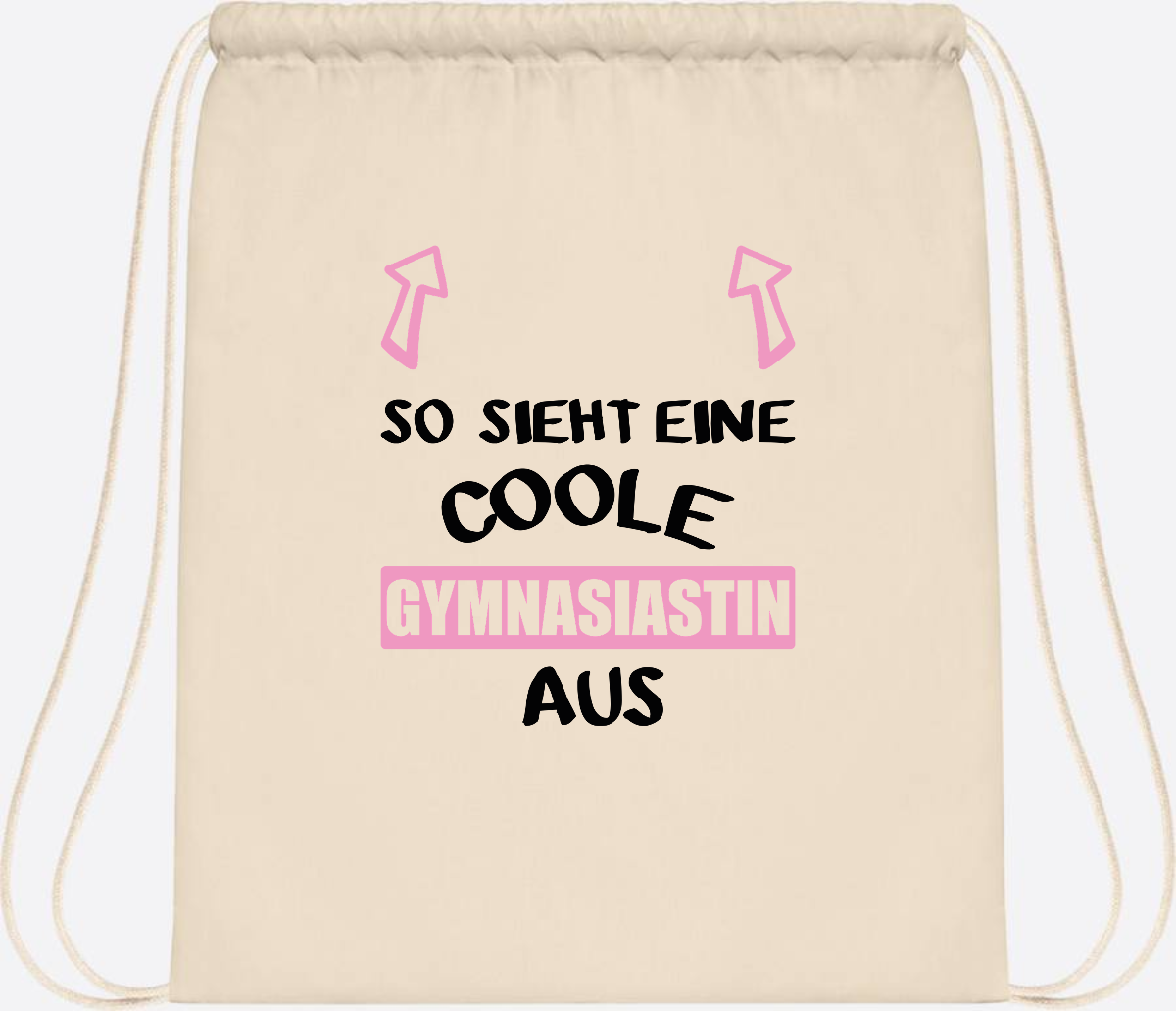 Turnbeutel Coole Gymnasiastin – Personalisiert mit Namen - Natural