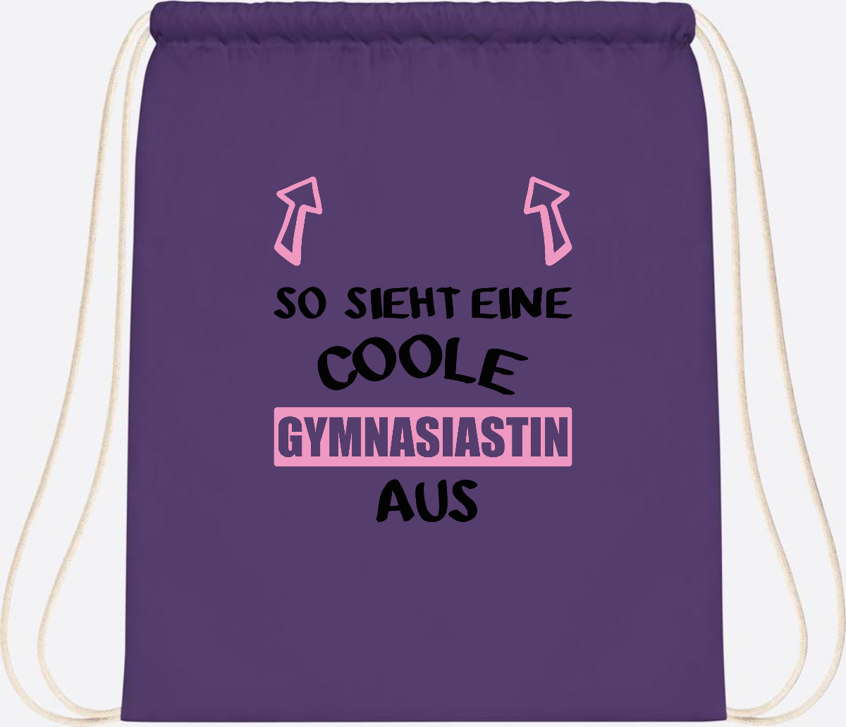 Turnbeutel Coole Gymnasiastin – Personalisiert mit Namen - Purple