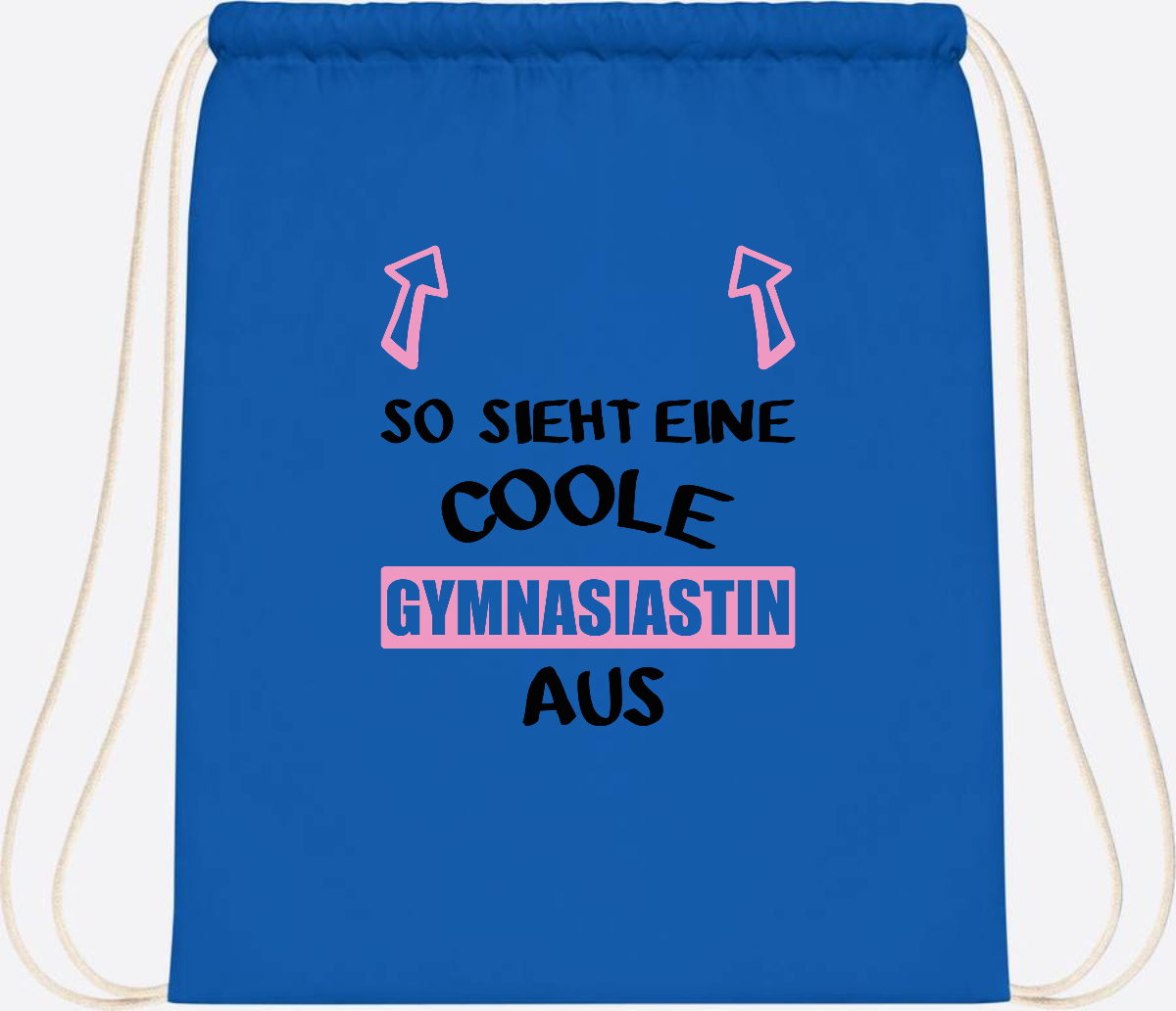 Turnbeutel Coole Gymnasiastin – Personalisiert mit Namen - Sapphire Blue