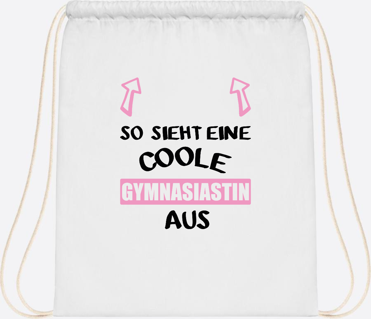 Turnbeutel Coole Gymnasiastin – Personalisiert mit Namen - White