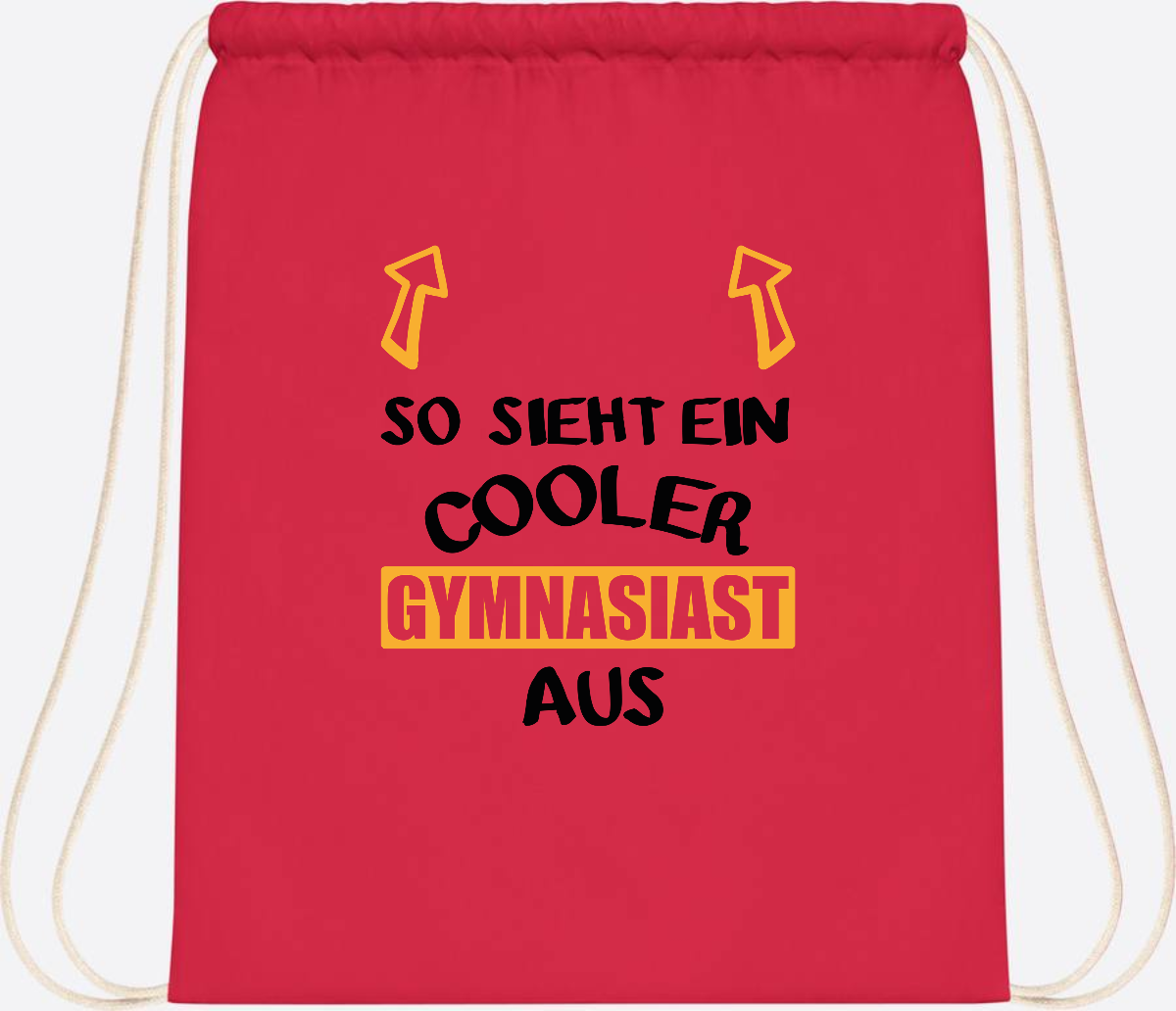 Turnbeutel Cooler Gymnasiast – Personalisiert mit Name - Bright Red