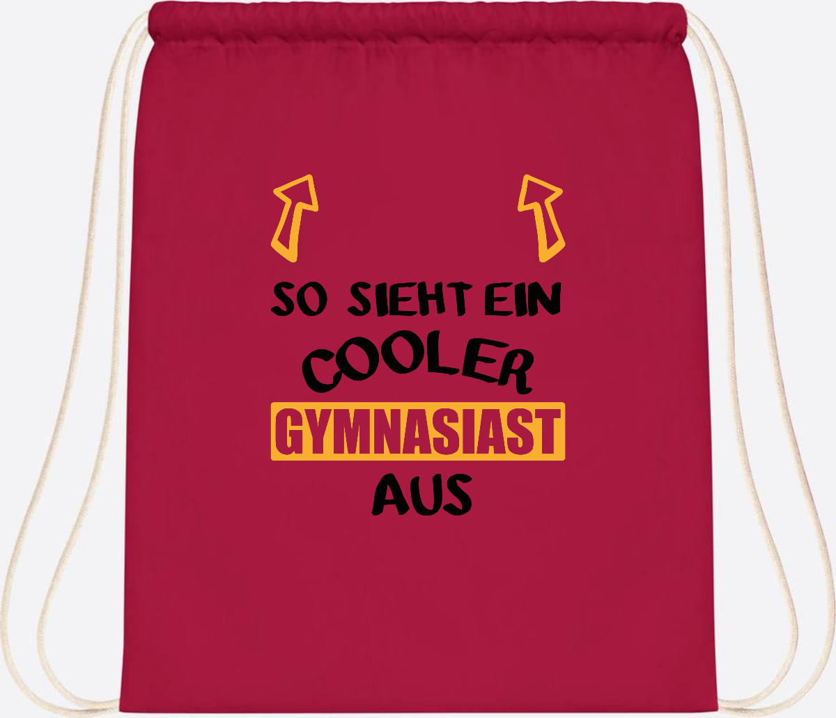Turnbeutel Cooler Gymnasiast – Personalisiert mit Name - Classic Red