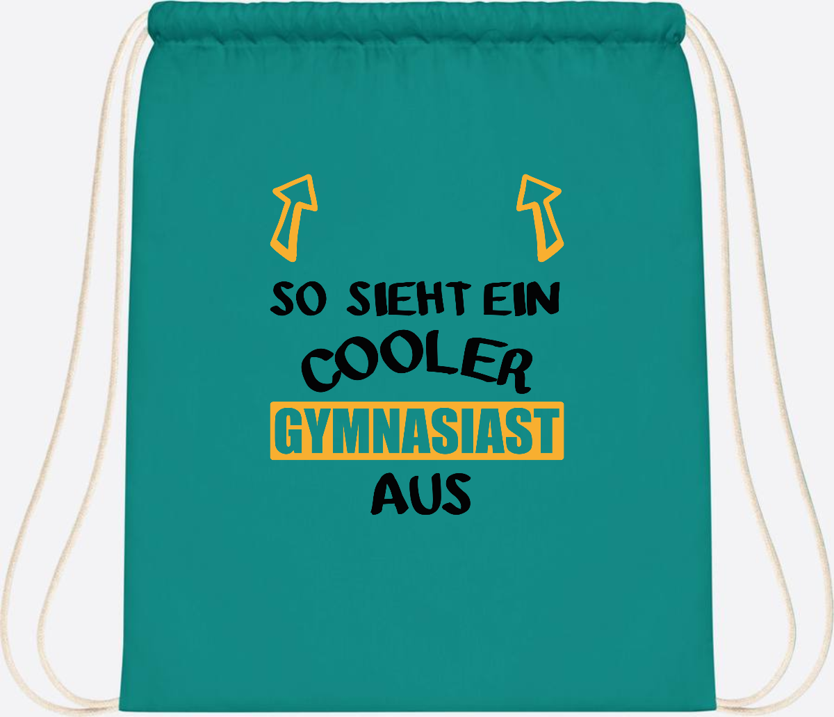 Turnbeutel Cooler Gymnasiast – Personalisiert mit Name - Emerald