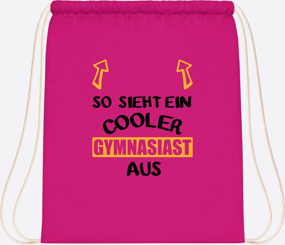 Turnbeutel Cooler Gymnasiast – Personalisiert mit Name - Fuchsia