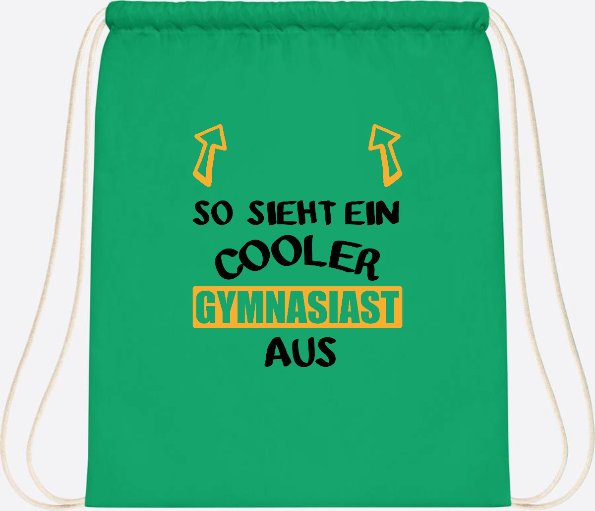 Turnbeutel Cooler Gymnasiast – Personalisiert mit Name - Kelly Green