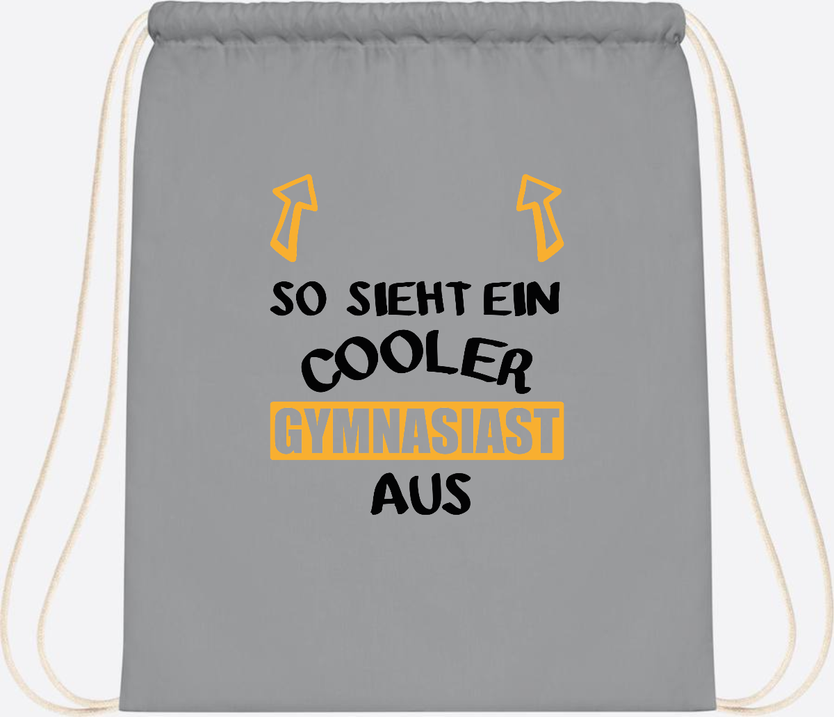 Turnbeutel Cooler Gymnasiast – Personalisiert mit Name - Light Grey