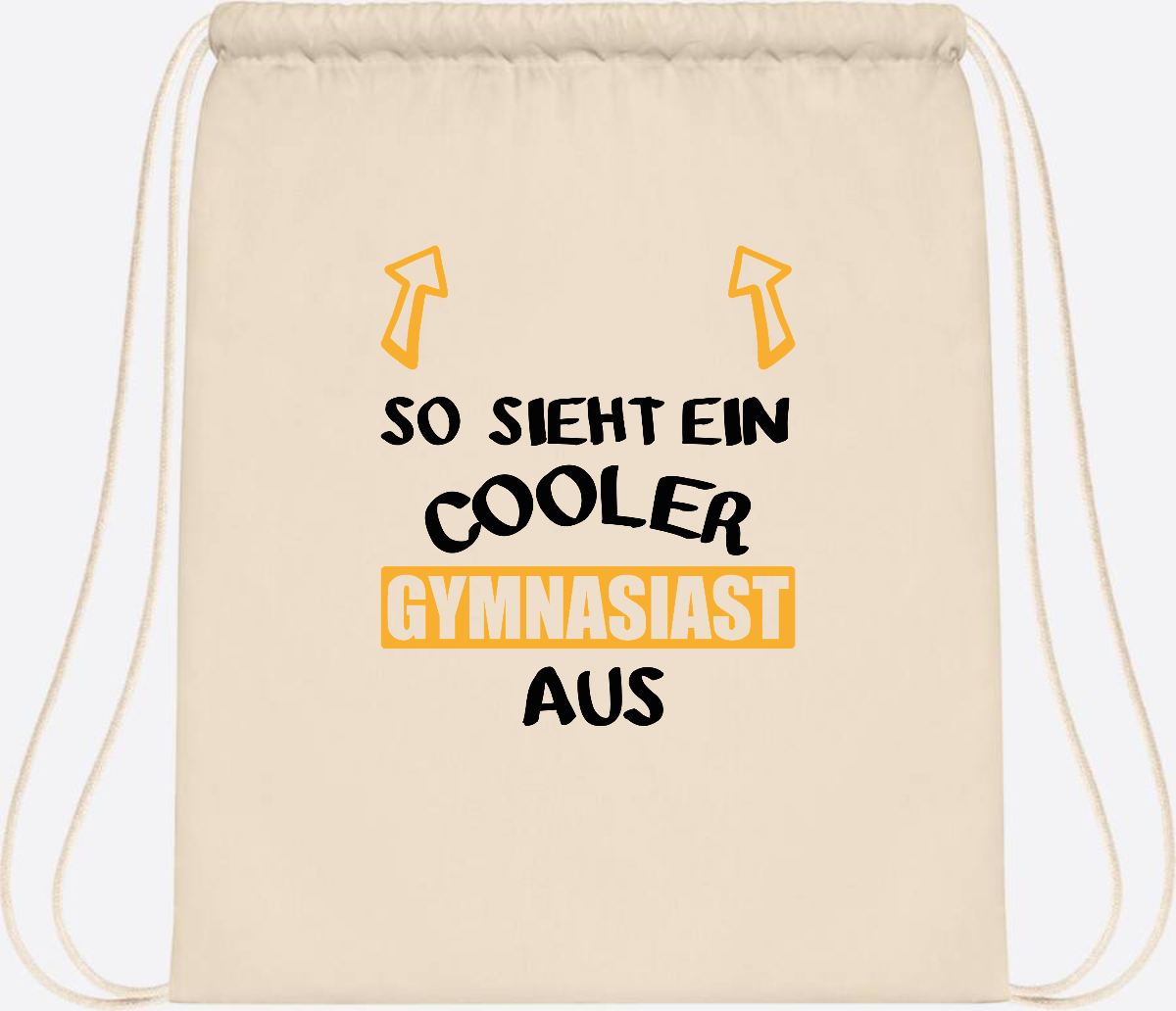 Turnbeutel Cooler Gymnasiast – Personalisiert mit Name - Natural