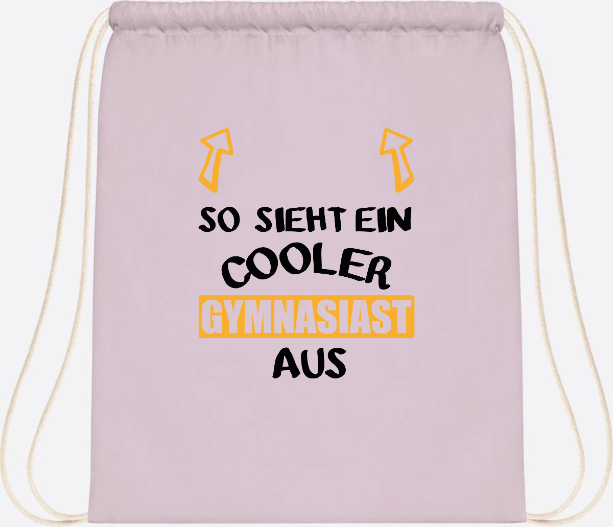 Turnbeutel Cooler Gymnasiast – Personalisiert mit Name - Pastel Pink/White