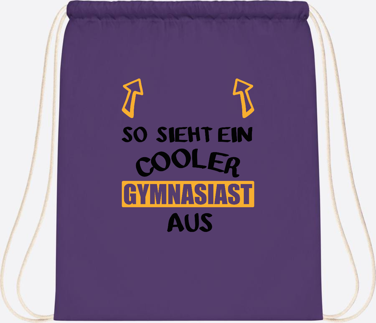 Turnbeutel Cooler Gymnasiast – Personalisiert mit Name - Purple