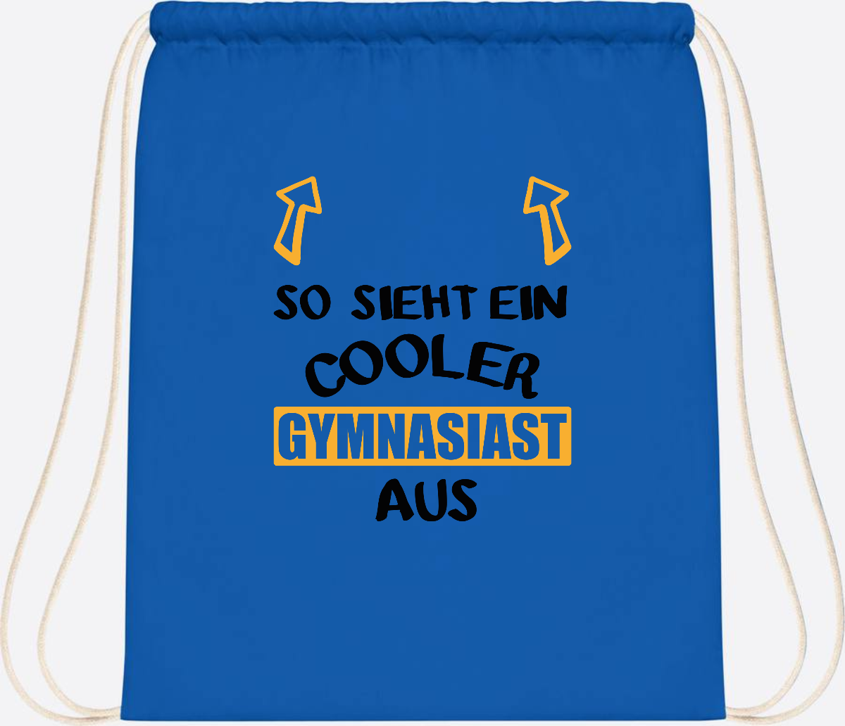 Turnbeutel Cooler Gymnasiast – Personalisiert mit Name - Sapphire Blue